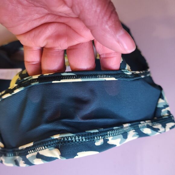 Aerie Sports Bra Womens Medium Green Yellow Cheetah Print (34C, 36A, 34G) - Picture 3 of 8